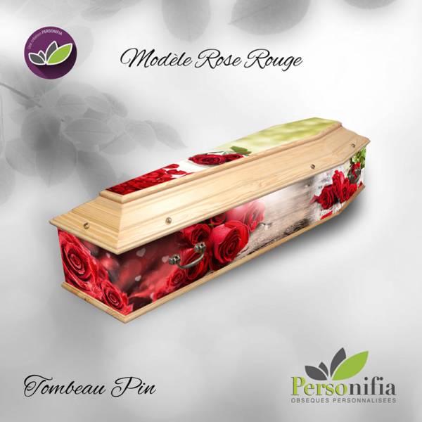 tombeau pin rose rouge